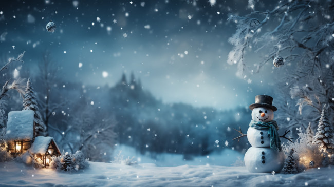 Обои картинки фото праздничные, снеговики, снеговик