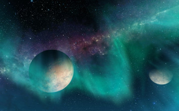 Картинка космос арт планеты свечение