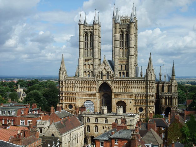 Обои картинки фото main, front, of, lincoln, cathedral, города, католические, соборы, костелы, аббатства