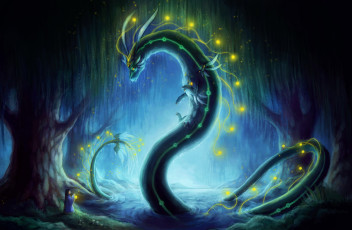 Картинка фэнтези существа лес дерево