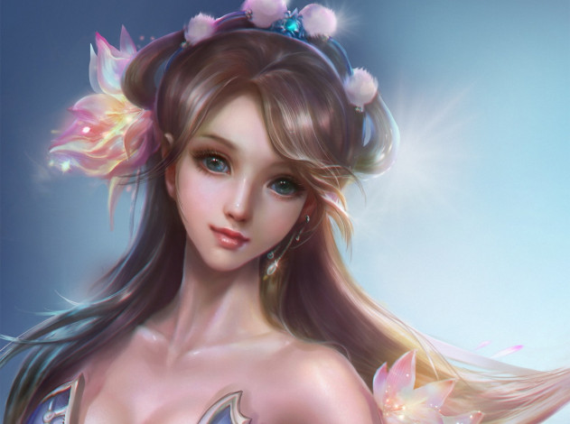 Обои картинки фото rongrong, wang, фэнтези, девушки