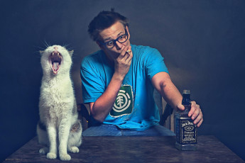 Картинка jack+daniel’s бренды jack+daniel`s jack daniels виски бутылка кот мужик