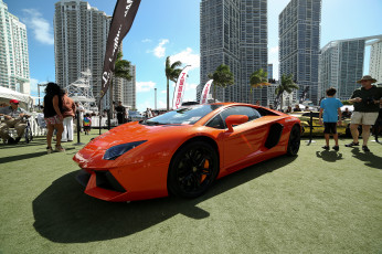Картинка lamborghini+aventador+lp720-4 автомобили выставки+и+уличные+фото lamborghini aventador lp720-4 оранжевый