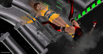 Картинка 3д+графика fantasy+ фантазия девушки драка crimson+valkyrie