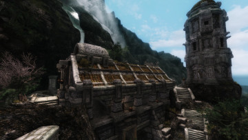 Картинка 3д+графика fantasy+ фантазия водопад скала