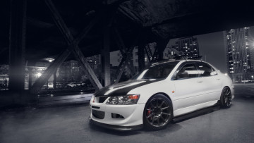 Картинка автомобили mitsubishi ix эволюшн lancer лансер 9 white митсубиси evolution