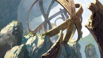 Картинка фэнтези иные+миры +иные+времена иной мир скалы сооружение кольца