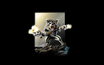 Картинка енот рисованные комиксы оружие rocket raccoon guard the galaxy