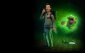 Картинка охотники+за+привидениями 3д+графика humor+ юмор лизун slimer ghostbusters охотники за привидениями