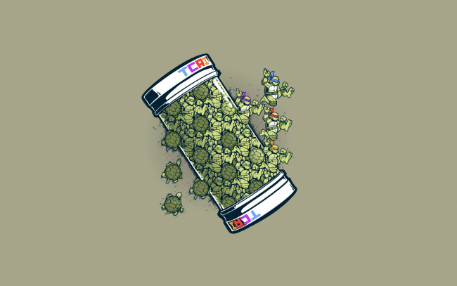 Обои картинки фото Черепашки ниндзя, рисованные, минимализм, tmnt, teenage, mutant, ninja, turtles, Черепашки, ниндзя