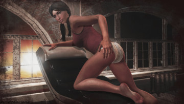 Картинка 3д+графика фантазия+ fantasy девушка фон взгляд