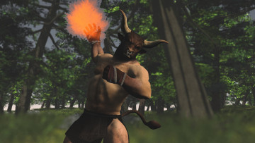 Картинка 3д+графика существа+ creatures огонь лес существо