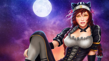 Картинка фэнтези девушки луна полнолуние ночь девушка