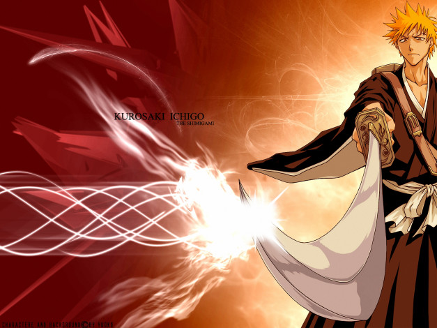 Обои картинки фото аниме, bleach, kurosaki, шинигами, банкай, ichigo, shinigami, меч