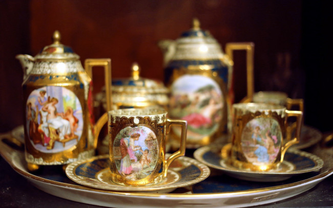 Обои картинки фото разное, посуда,  столовые приборы,  кухонная утварь, чайный, набор