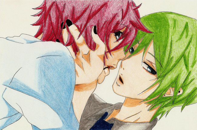 Обои картинки фото разное, арты, лица, поцелуй