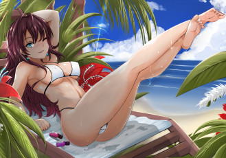 Картинка аниме unknown +другое+ фон девушка море взгляд