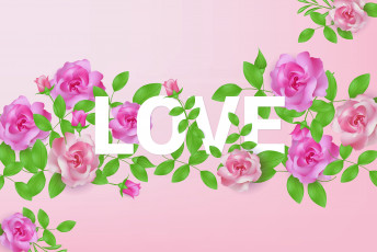 Картинка праздничные день+святого+валентина +сердечки +любовь фон цветы