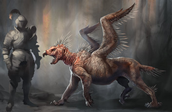 Картинка фэнтези существа крылья фон существо