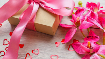 Картинка праздничные день+святого+валентина +сердечки +любовь цветы подарок