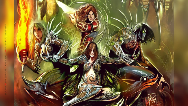 Обои картинки фото календари, фэнтези, оружие, девушка, воительница