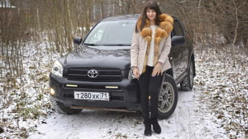 обоя автомобили, -авто с девушками, toyota, rav4, black, raven