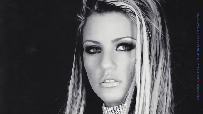 Обои картинки фото календари, компьютерный дизайн, женщина, calendar, взгляд, лицо, девушка, 2020