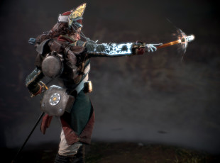 Картинка видео+игры ---другое женщина солдат магия оружие мундир ракурс