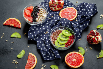 Картинка еда мороженое +десерты киви десерт гранат семечки