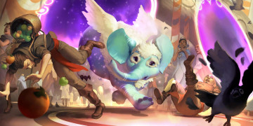 Картинка видео+игры league+of+legends +legends+of+runeterra люди яблоки порталы слон