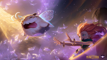 Картинка видео+игры league+of+legends +legends+of+runeterra poro zoe бабочки портал