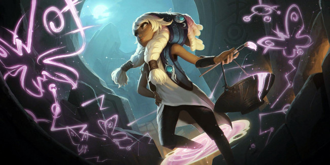 Обои картинки фото видео игры, league of legends,  legends of runeterra, девушка, краска, рисунки, портал