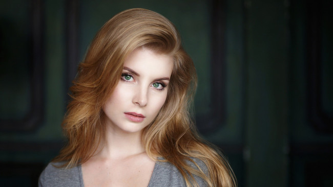 Обои картинки фото девушки, ирина попова, портрет, зеленые, глаза, лицо, девушка, ирина, попова