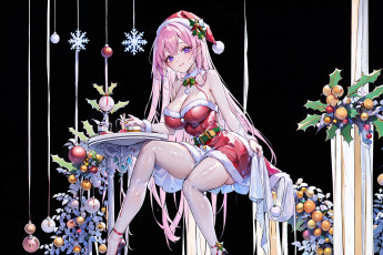 Картинка аниме зима +новый+год +рождество нейросети графика нейроарт ai art нейронные сети рисунки нейро искусство нейрографика graphics neuroart neural networks drawings neuro neurography