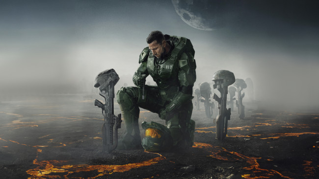 Обои картинки фото halo , сериал 2022 – , кино фильмы, сериал, pablo, schreiber, master, chief, paramount, фантастика, боевик, сeриал, втoрoй, ceзoн