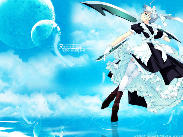 Обои картинки фото аниме, weapon, blood, technology