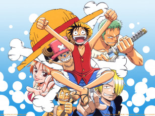 Картинка team аниме one piece nami monkey d luffy sanji roronoa zoro usopp chopper