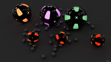 Картинка 3д графика шары фон