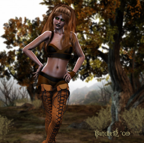 Обои картинки фото 3д, графика, people, люди, девушка, природа