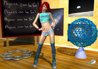 Картинка 3д+графика people+ люди взгляд девушка класс доска