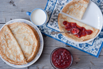 Картинка еда блины +оладьи варенье