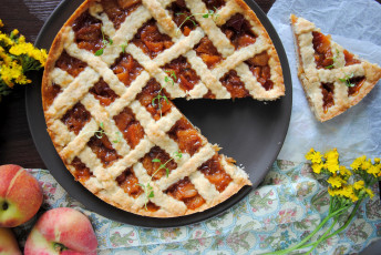 Картинка еда пироги персики