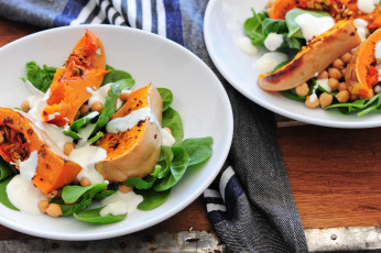 Картинка еда салаты +закуски сметана тыква бобы зелень салат