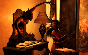 Картинка 3д+графика fantasy+ фантазия существо девушка