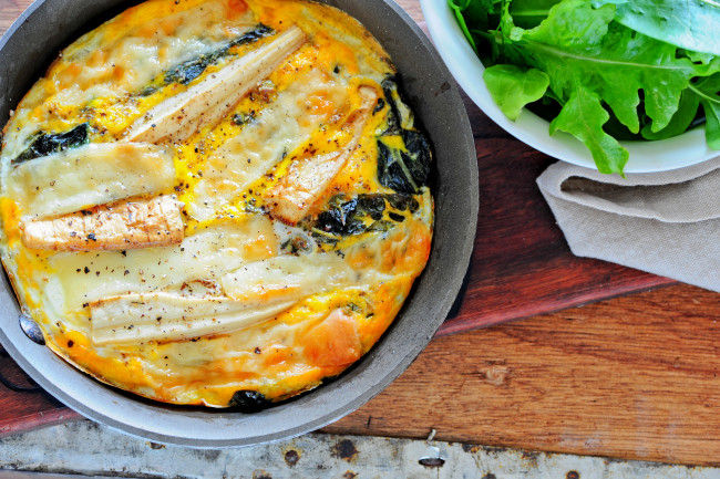 Обои картинки фото еда, Яичные блюда, зелень, омлет