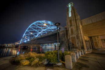 Картинка города -+мосты огни мост река