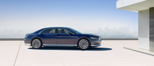 Обои картинки фото автомобили, lincoln, concept, continental, синий, 2015г