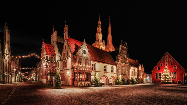 Обои картинки фото town-hall, города, лондон , великобритания, ночь, огни, отель