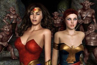 Картинка 3д+графика фантазия+ fantasy девушки взгляд фон троли