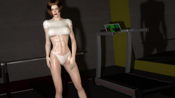 Картинка 3д+графика люди+ people девушка взгляд фон